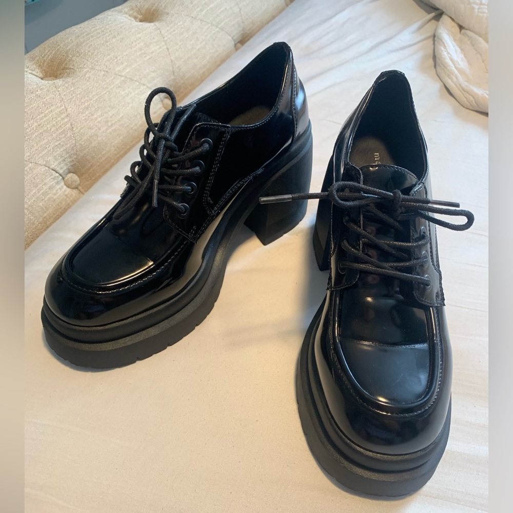 Madden Girl Black Patent Chunky Loafers